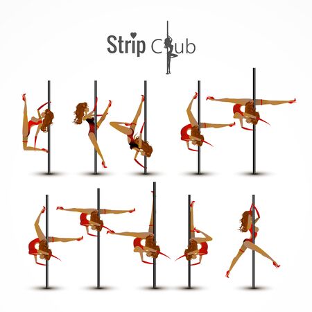 Mollige nackte Weiber tanzen in einem Club an der Stange Mollige nackte Weiber tanzen in einem Club an der Stange